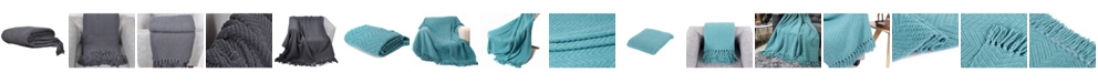 Battilo Knit Zig Zag Textured Woven Micro Chenille Throw